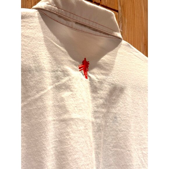 Dune Road Mens XL White Polo Shirt W/ Red Contrast Stitching & Pocket Casual Res - Picture 5 of 5